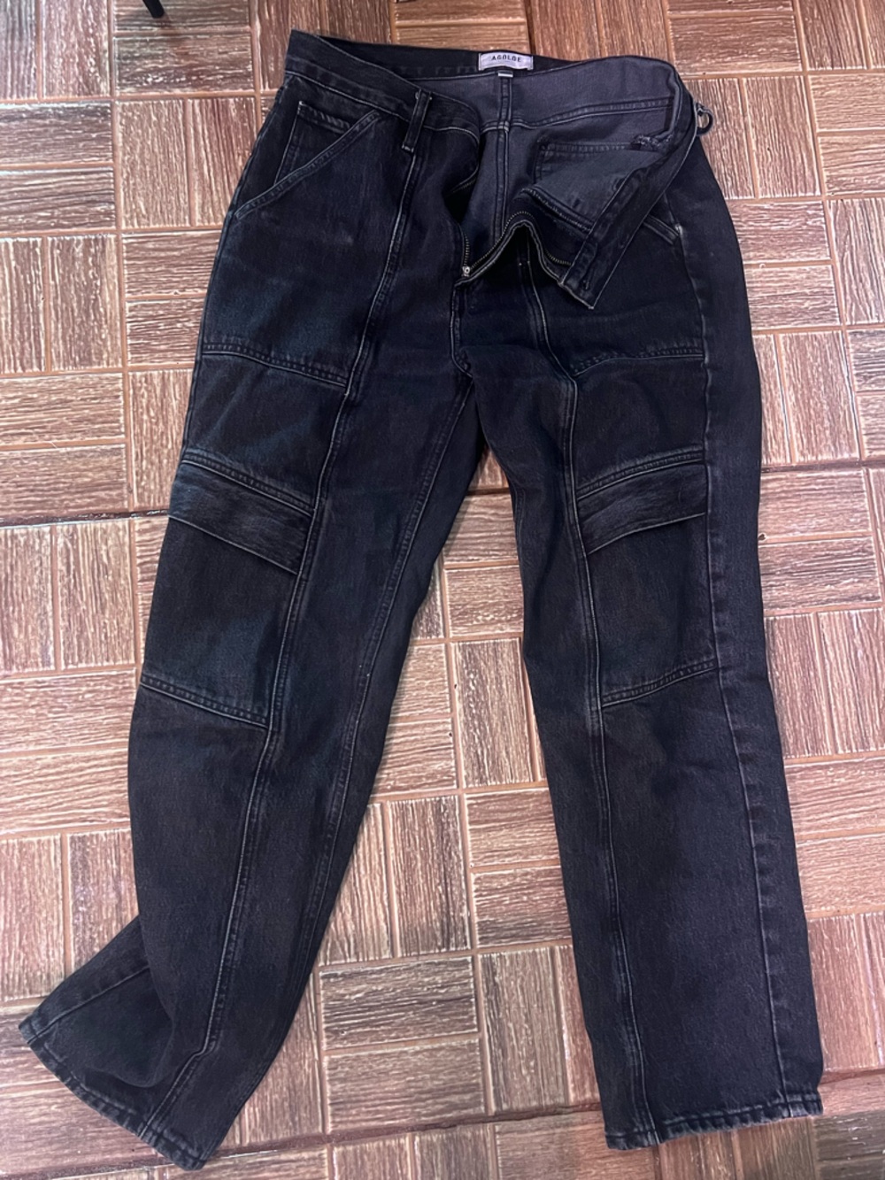 Agolde Black Straight Jeans